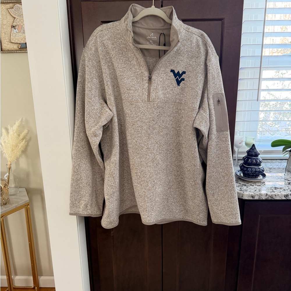Antigua men’s West Virginia Mountaineers Fortune half zip pullover sweater 2XL